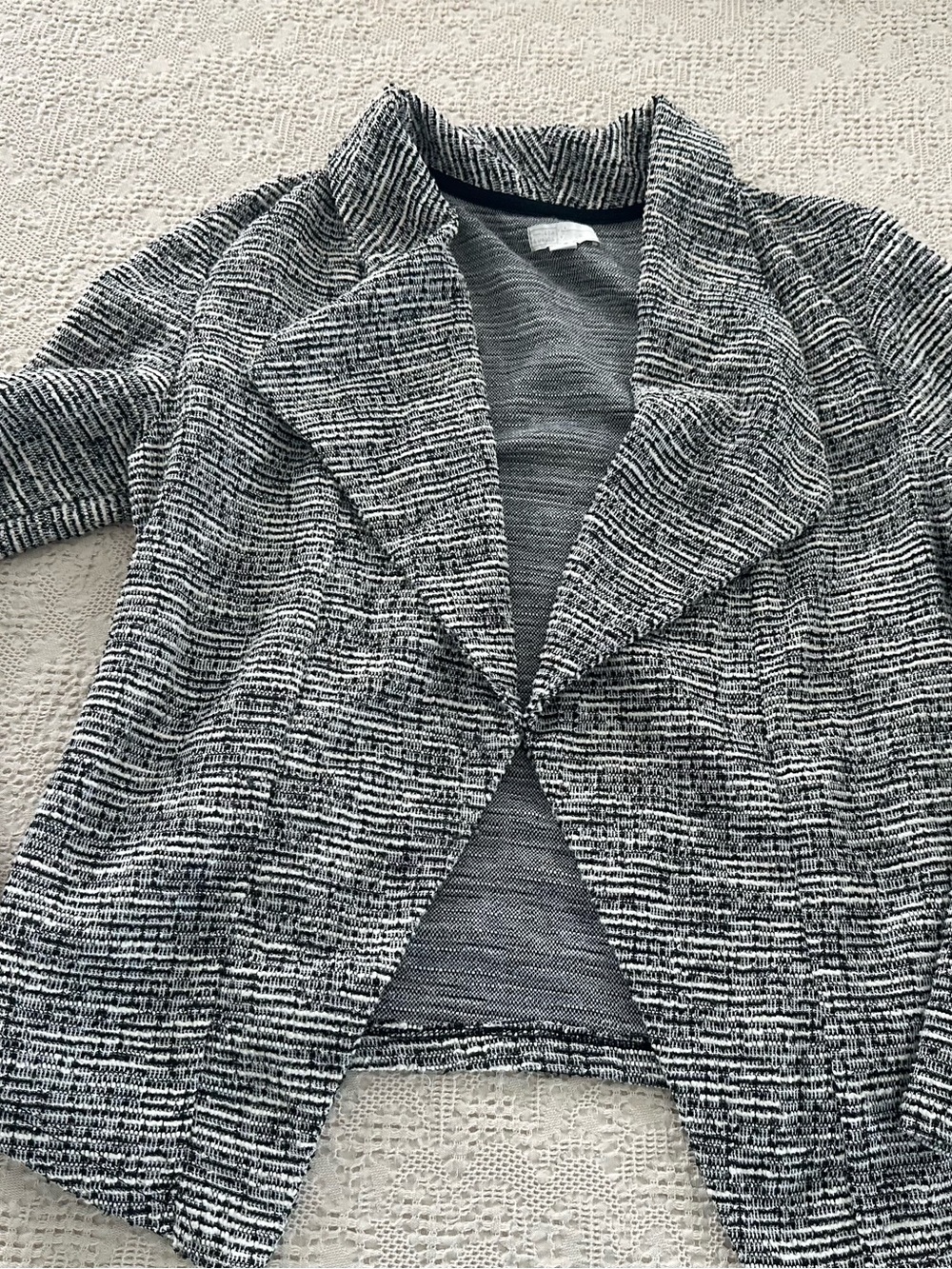 14th & Union Gray Marled Open-Front Draped Cardigan M